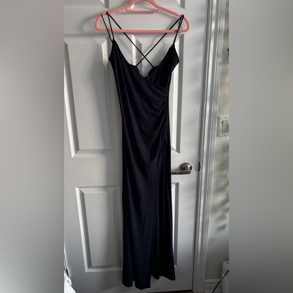 honey Alena High Slit Glitter Maxi Dress
